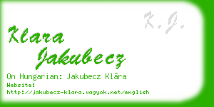 klara jakubecz business card