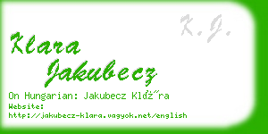 klara jakubecz business card